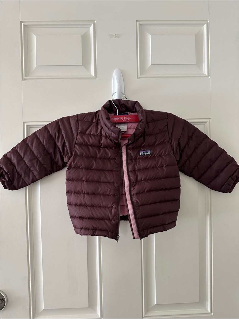 Patagonia Kids Puffer Jacket - Plum with Pink Lining